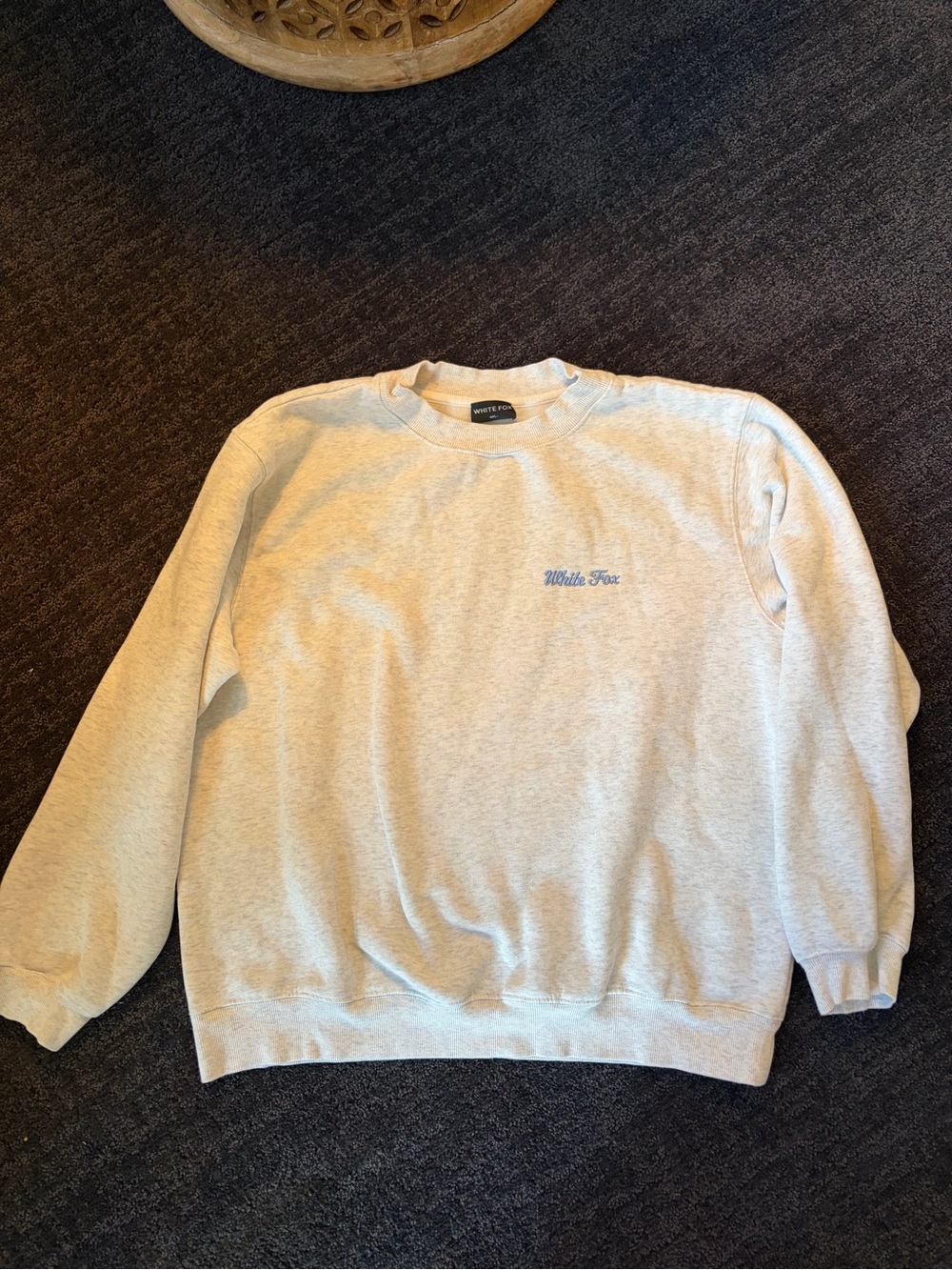 White Fox Boutique Light Gray Crewneck Sweatshirt